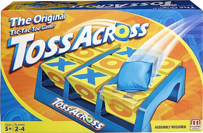 Mattel Games Toss Across Kids Outdoor Game, Bean Bag Toss for Camping and Family Night, Get Three-in-a-Row for 2-4 Players