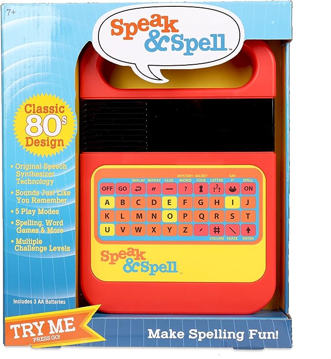 Speak & Spell Electronic Game - Educational Learning Toy, Spelling Games, 80s Retro Handheld Arcade, Autism Toys, Activity for Boys, Girls, Toddler, Ages 7+