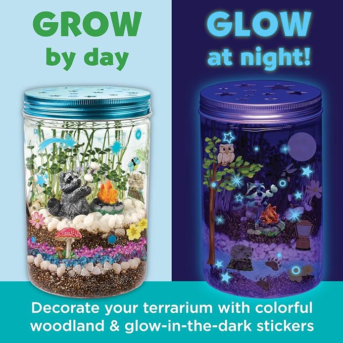 Creativity for Kids Grow 'N Glow Terrarium Kit for Kids - Educational Science Kits Ages 6-8+, Kids Gifts for Boys and Girls, Craft and STEM Projects