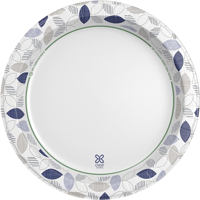Dixie Ultra, Large Paper Plates, 10 Inch, 172 Count, 3X Stronger*, Heavy Duty, Microwave-Safe, Soak-Proof, Cut Resistant, Disposable Plates For Heavy, Messy Meals