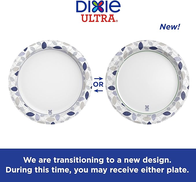 Dixie Ultra, Large Paper Plates, 10 Inch, 172 Count, 3X Stronger*, Heavy Duty, Microwave-Safe, Soak-Proof, Cut Resistant, Disposable Plates For Heavy, Messy Meals