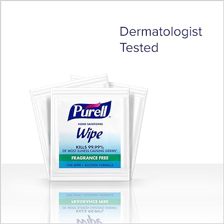 Purell Hand Sanitizing Wipes, Alcohol Formula, Fragrance Free, 300 Count Individually Wrapped Hand Wipes - 9020-06-EC