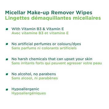 Simple Kind to Skin Cleansing Wipes Gentle and Effective Makeup Remover Micellar Free from color and dye, artificial perfume and harsh chemicals 25 Wipes