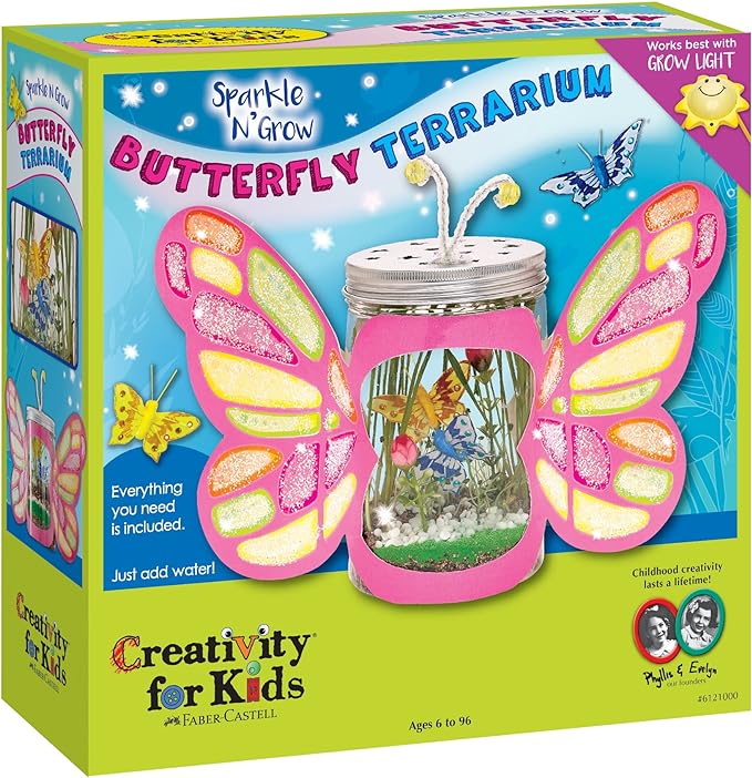 Creativity for Kids Grow 'N Glow Terrarium Kit for Kids - Educational Science Kits Ages 6-8+, Kids Gifts for Boys and Girls, Craft and STEM Projects