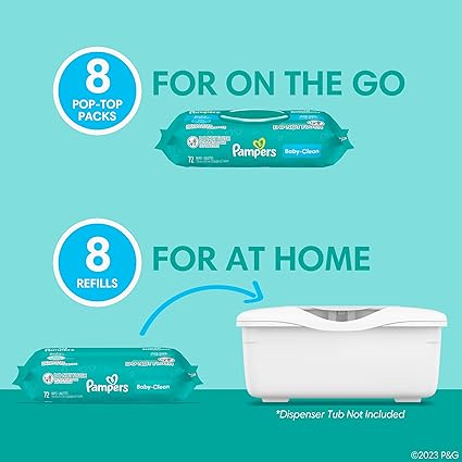 Pampers Baby Fresh Scented Baby Wipes Combo, 72 Count (Pack of 16)