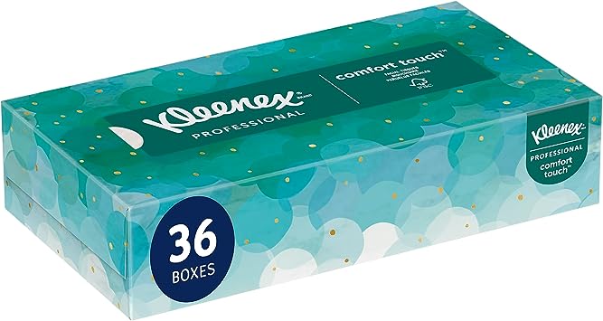 Kleenex® Professional Facial Tissue for Business (21400), Flat Tissue Boxes, 36 Boxes/Case, 100 Tissues/Box, 3,600 Tissues/Case