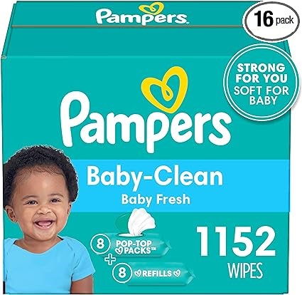 Pampers Baby Fresh Scented Baby Wipes Combo, 72 Count (Pack of 16)