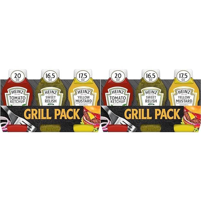 Heinz Tomato Ketchup, Relish, and Mustard Picnic Pack, 3 Count