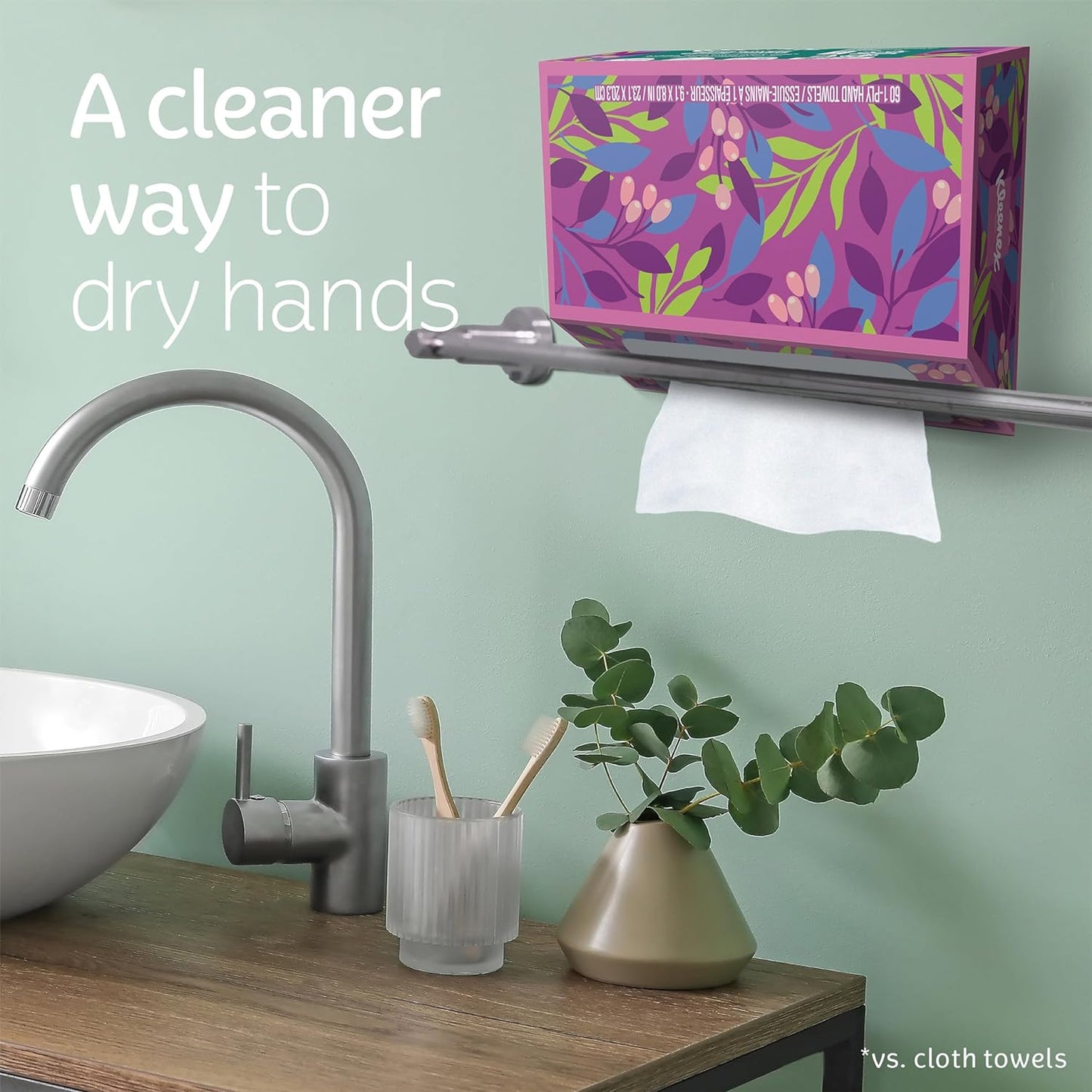Kleenex Expressions Disposable Paper Hand Towels, 6 Boxes, 60 Towels per Box (360 Total Hand Towels)