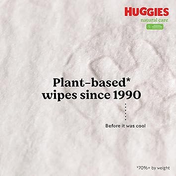 Huggies Natural Care Sensitive Baby Wipes, Unscented, Hypoallergenic, 99% Purified Water, 64 Count (Pack 0f 12) (768 Wipes Total)