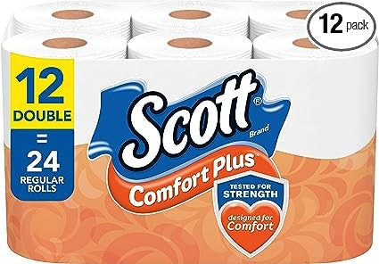 Scott Professional Standard Roll Toilet Paper (04460), with Elevated  Design, 2-Ply, White, Individually wrapped rolls, (550 Sheets/Roll, 80