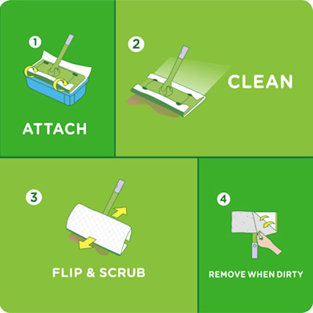 Swiffer Sweeper Wet Mopping Pad Refills for Floor Mop with Febreze Lavender Scent, 12 Count (Packaging May Vary)