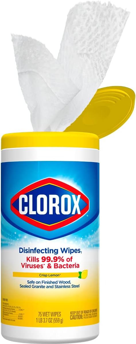 Clorox Disinfecting Wipes Value Pack, Household Essentials, 75 Count (Pack of 3)(Package May Vary)