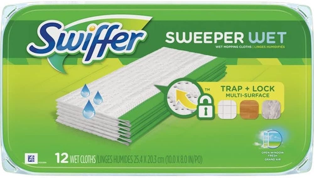 Swiffer Sweeper Wet Mopping Pad Refills for Floor Mop with Febreze Lavender Scent, 12 Count (Packaging May Vary)