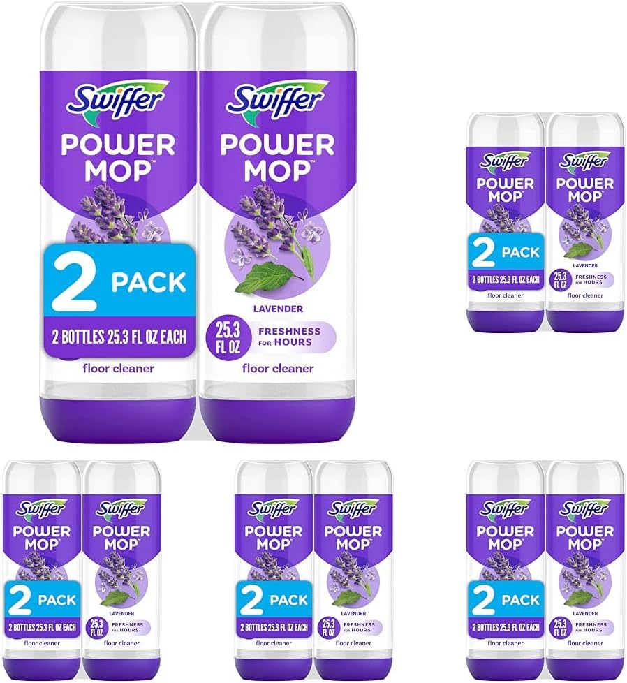 Swiffer PowerMop Floor Cleaning Solution with Lavender Scent, 25.3 fl oz, 2 Pack