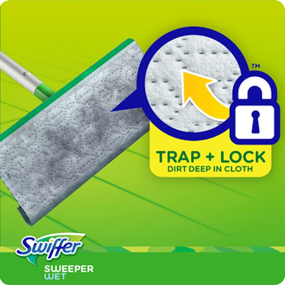 Swiffer Sweeper Wet Mopping Pad Refills for Floor Mop with Febreze Lavender Scent, 12 Count (Packaging May Vary)