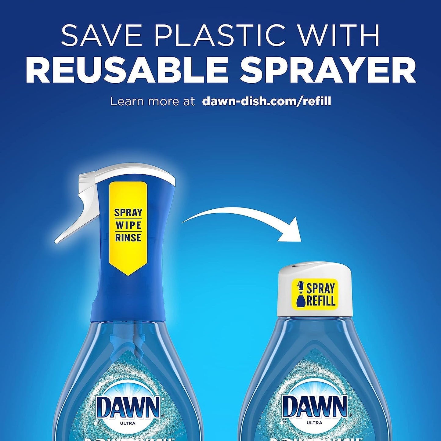 Dawn Platinum Powerwash Dish Spray, Dish Soap, Lemon Scent Refill, 16 oz, 1 Starter Kit + 3 Refills, 4 Total