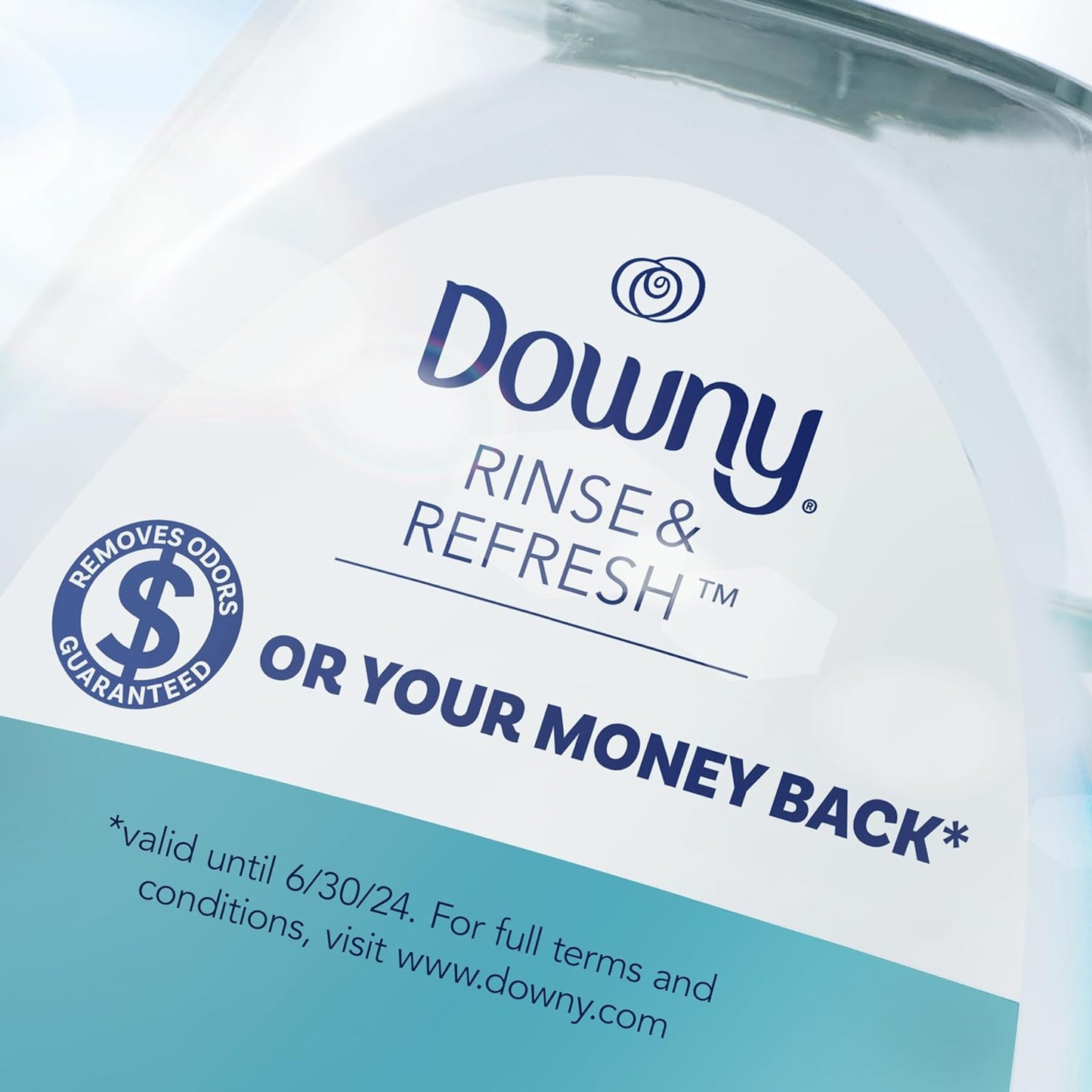 Downy RINSE & REFRESH Laundry Odor Remover and Fabric Softener, Cool Cotton, 48 fl oz, Safe on ALL Fabrics, Gentle on Skin, HE Compatible