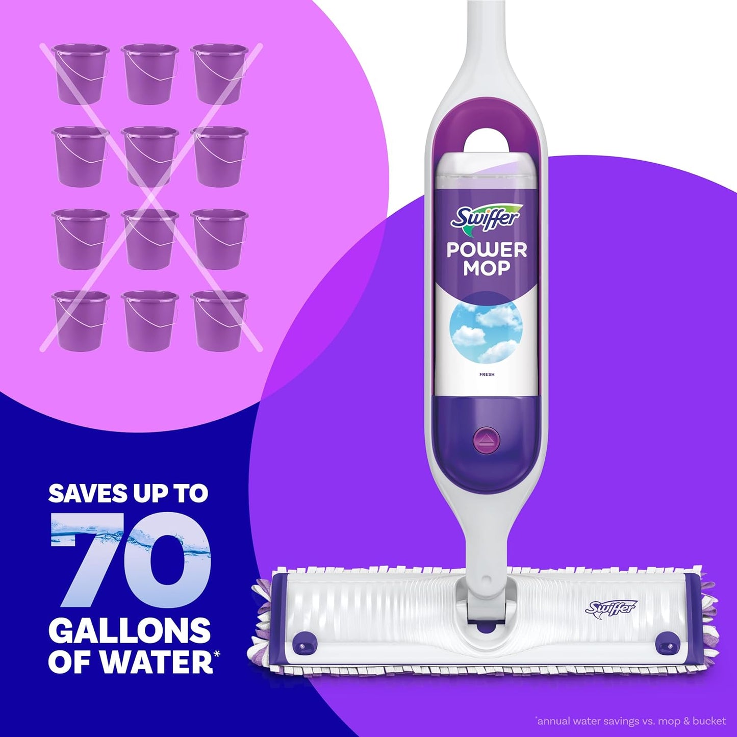Swiffer PowerMop Floor Cleaning Solution with Lavender Scent, 25.3 fl oz, 2 Pack
