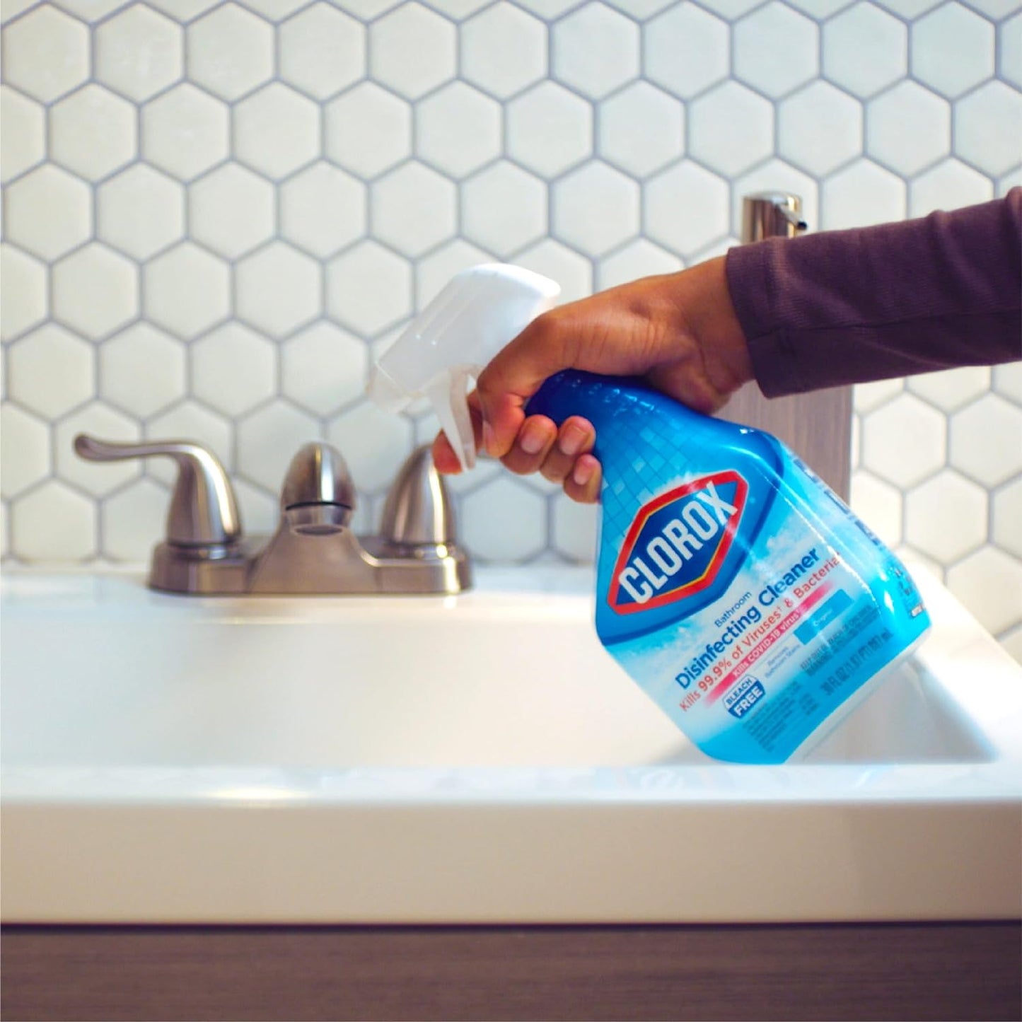 Clorox Disinfecting All-Purpose Cleaner 32 Oz and Disinfecting Bathroom Cleaner, Household Essentials, 30 Oz, Pack of 3