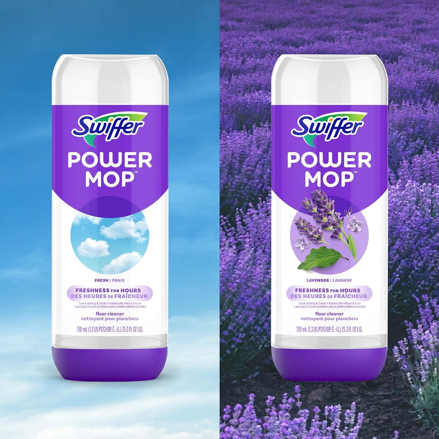 Swiffer PowerMop Floor Cleaning Solution with Lavender Scent, 25.3 fl oz, 2 Pack