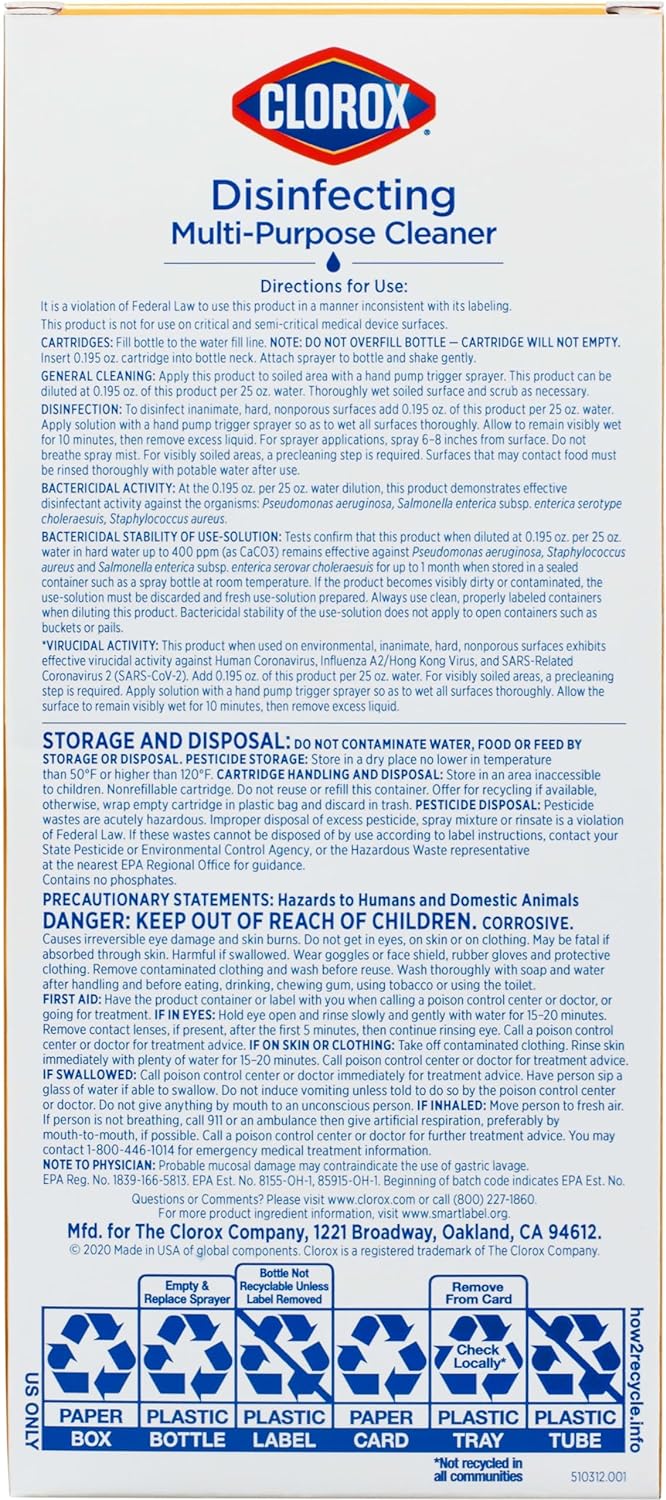 Clorox Disinfecting All-Purpose Cleaner 32 Oz and Disinfecting Bathroom Cleaner, Household Essentials, 30 Oz, Pack of 3
