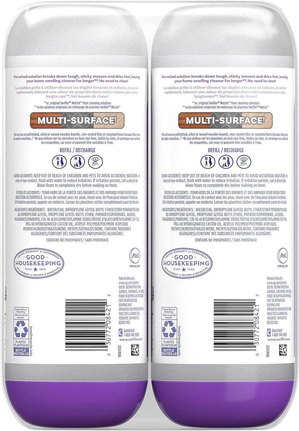 Swiffer PowerMop Floor Cleaning Solution with Lavender Scent, 25.3 fl oz, 2 Pack
