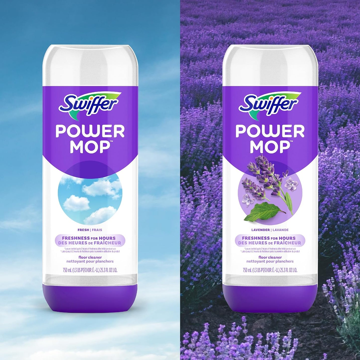 Swiffer PowerMop Floor Cleaning Solution with Lavender Scent, 25.3 fl oz, 2 Pack