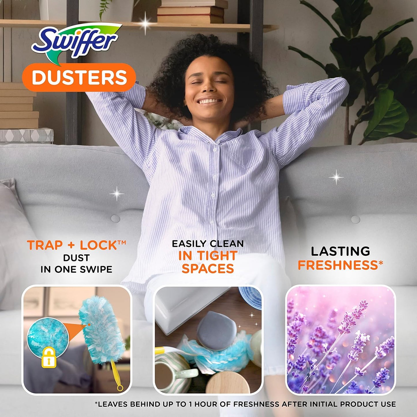 Swiffer 180 Dusters Multi Surface Refills, with Febreze Lavender & Vanilla scent, 10 Count (Packaging May Vary)
