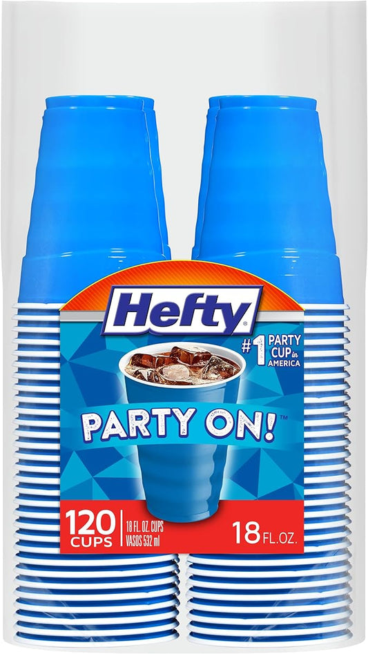 Hefty Marine Blue 18 Ounce Party Cups, 120 Count