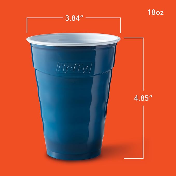 Hefty Marine Blue 18 Ounce Party Cups, 120 Count (Pack of 2)