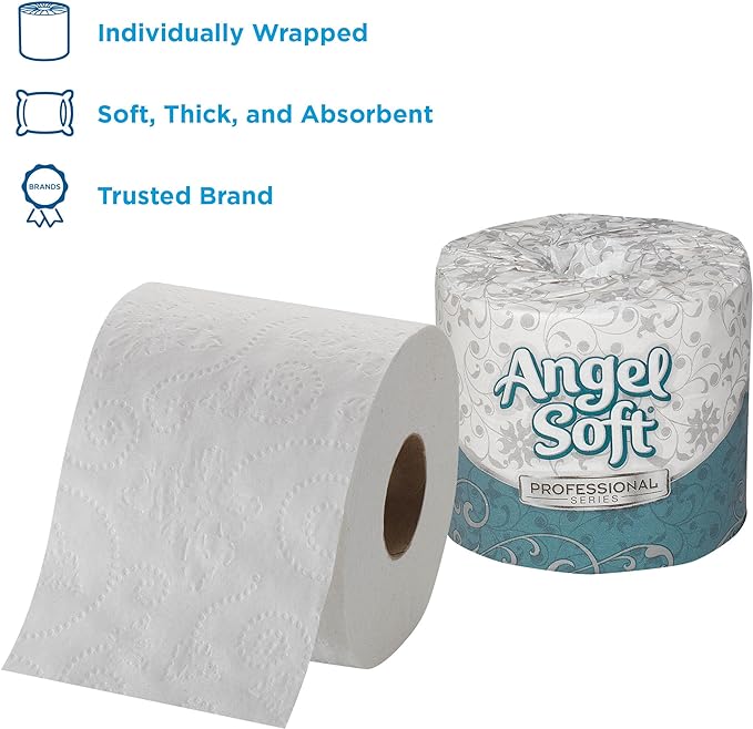 Georgia-Pacific Angel Soft ps 16880 White 2-Ply Premium Embossed Bathroom Tissue, 4.05" Length x 4.0" Width (Case of 80 Rolls, 450 Sheets Per Roll)