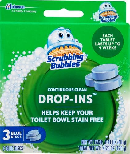 Scrubbing Bubbles Toilet Tablets, Continuous Clean Toilet Drop Ins, Helps Keep Toilet Stain Free and Helps Prevent Limescale Buildup, 3 Count, Pack Of 1