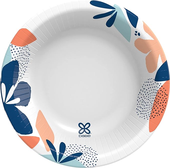 Dixie Paper Bowls, 10 oz Dessert or Light Lunch Size Printed Disposable Bowls, 36 Count (Pack of 8), White