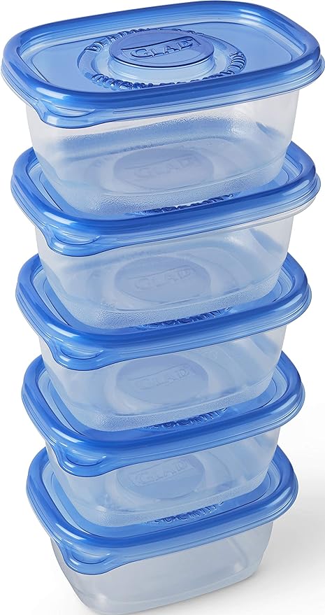 GladWare Soup & Salad Food Storage Containers for Everyday Use | Medium Rectangle Containers for Food Storage | Containers Hold up to 24 Ounces of Food, 5 Count Set