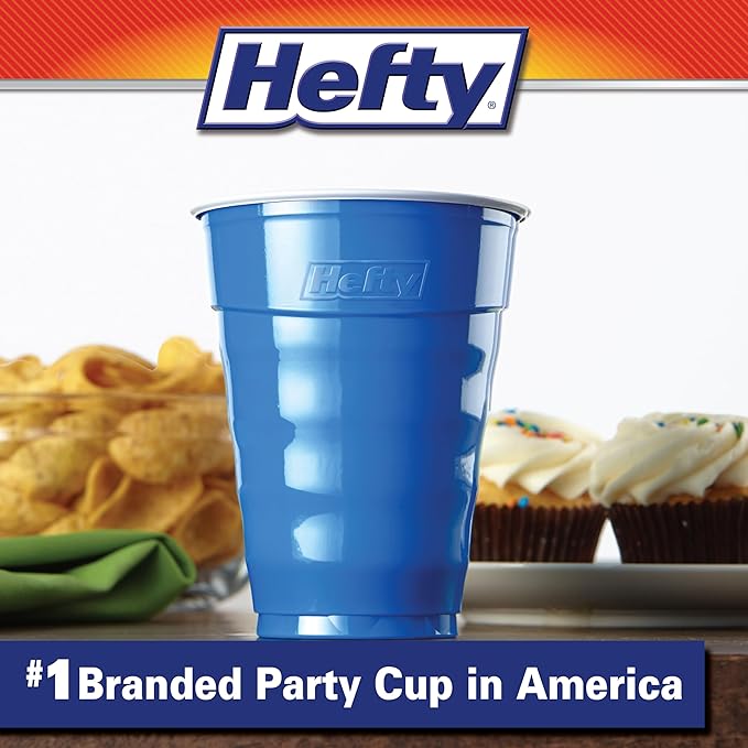 Hefty Marine Blue 18 Ounce Party Cups, 120 Count (Pack of 2)