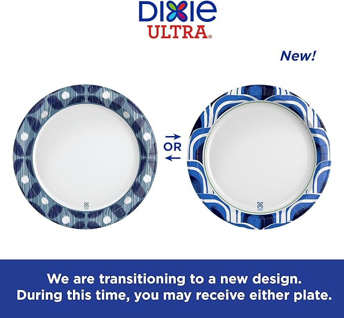 Dixie Ultra, Large Paper Plates, 11 Inch, 25 Count, 3X Stronger*, Heavy Duty, Microwave-Safe, Soak-Proof, Cut Resistant, Great for Heavy, Messy Meals