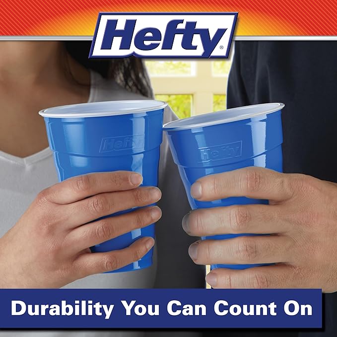 Hefty Marine Blue 18 Ounce Party Cups, 120 Count (Pack of 2)