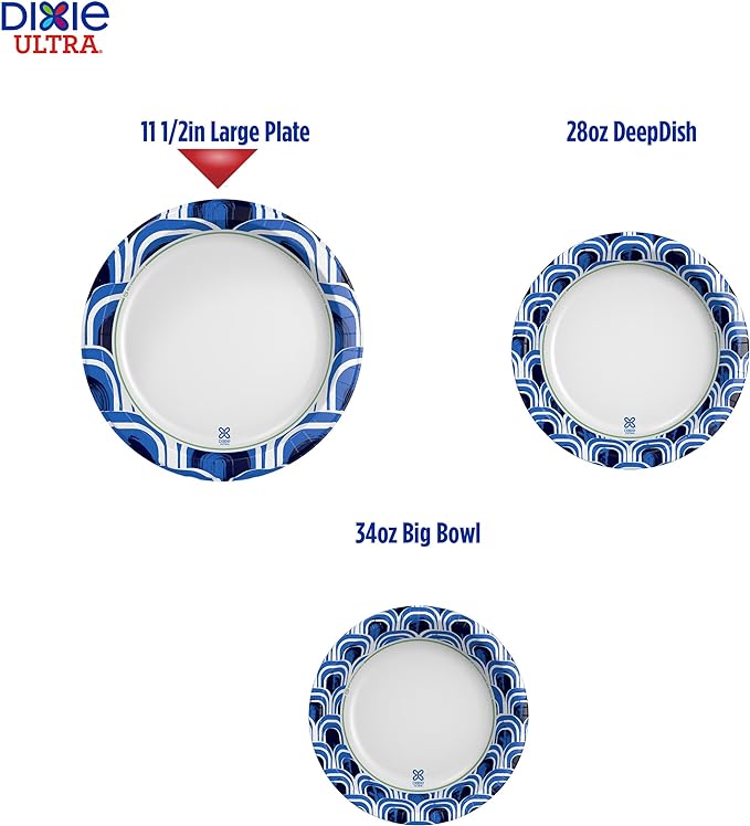 Dixie Ultra, Large Paper Plates, 11 Inch, 25 Count, 3X Stronger*, Heavy Duty, Microwave-Safe, Soak-Proof, Cut Resistant, Great for Heavy, Messy Meals (Pack of 4)