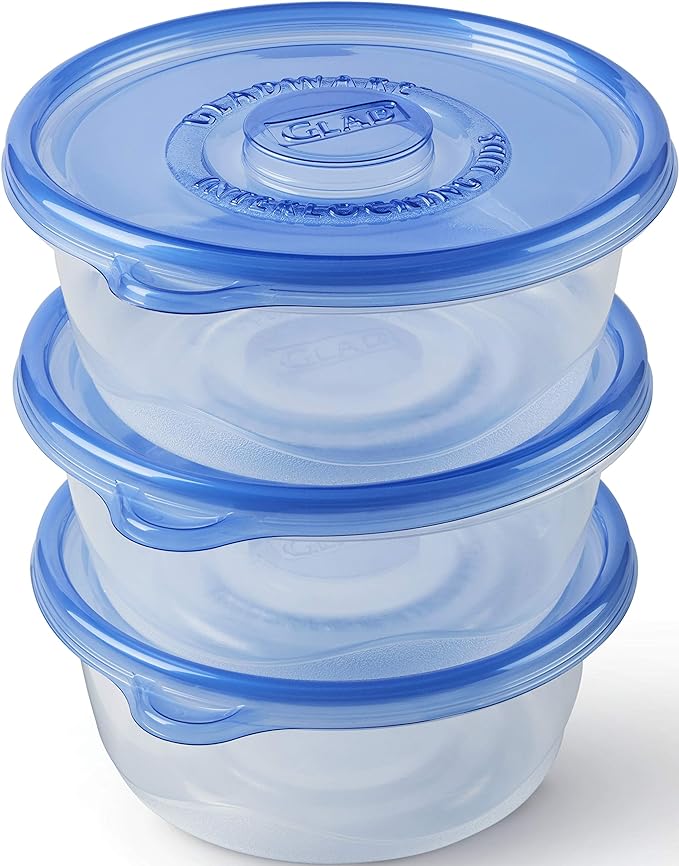 Glad Food Storage Containers, 3 Count- 6 Pack | Durable Food Storage Containers from Glad for Meals, Snacks, and Desserts | Glad Containers for Everyday Use