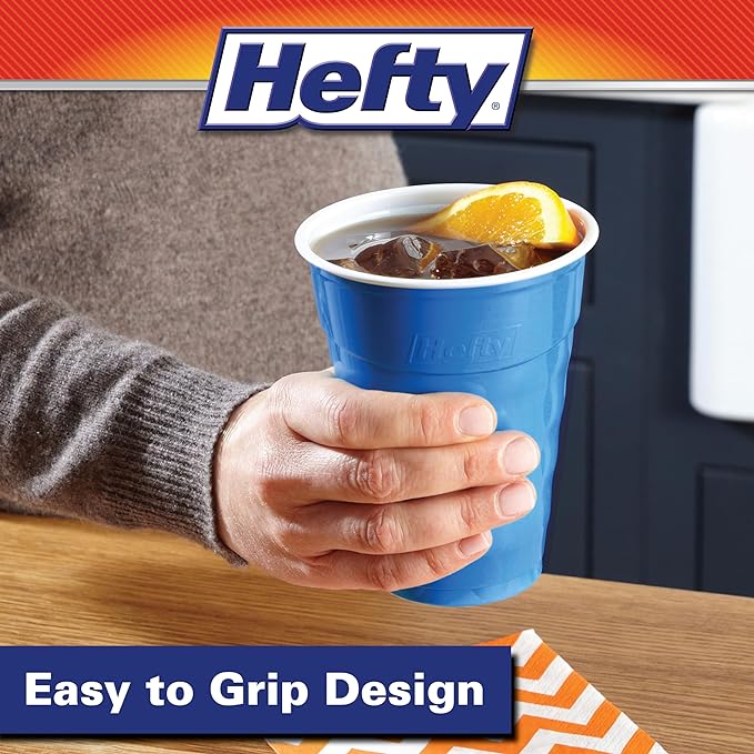 Hefty Marine Blue 18 Ounce Party Cups, 120 Count (Pack of 2)