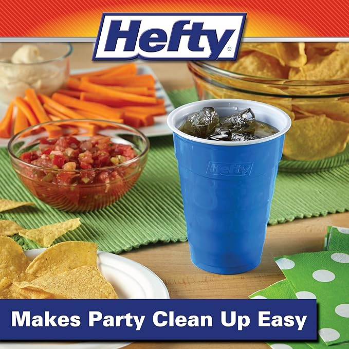 Hefty Marine Blue 18 Ounce Party Cups, 120 Count (Pack of 2)