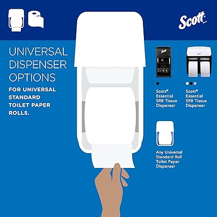 Scott® Professional Standard Roll Toilet Paper (04460), with Elevated Design, 2-Ply, White, Individually wrapped