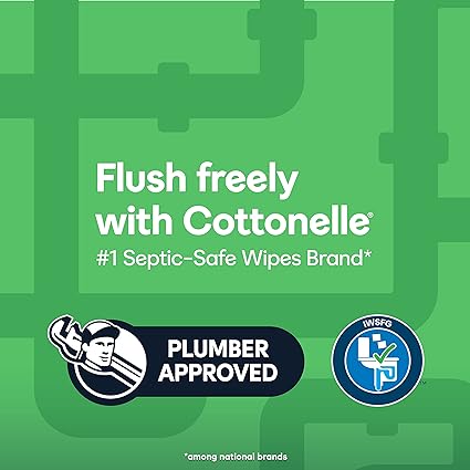 Cottonelle GentlePlus Flushable Wet Wipes with Aloe & Vitamin E, Adult Wet Wipes, 6 Flip-Top Packs, 42 Wipes per Pack (6 Packs of 42) (252 Total Flushable Wipes), Packaging May Vary