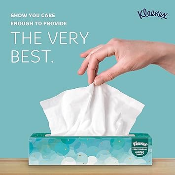 Kleenex® Professional Facial Tissue for Business (21400), Flat Tissue Boxes, 36 Boxes/Case, 100 Tissues/Box, 3,600 Tissues/Case