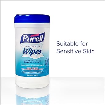 Purell Hand Sanitizing Wipes, Clean Refreshing Scent, 40 Count Hand Wipes Canister (Pack of 6) - 9120-06-CMR