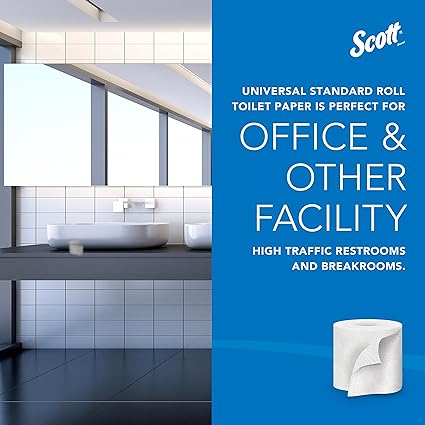 Scott® Professional Standard Roll Toilet Paper (04460), with Elevated Design, 2-Ply, White, Individually wrapped