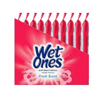 Wet Ones Antibacterial Hand Wipes, Fresh Scent Wipes | Travel Wipes Case, Antibacterial Wipes | 20 ct. Travel Size Wipes (10 pack)