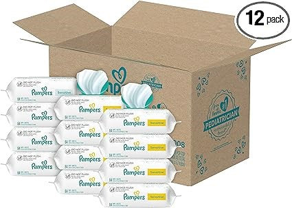 Pampers Sensitive Water Based Hypoallergenic and Unscented Baby Wipes Combo, 1008 count (Packaging May Vary)