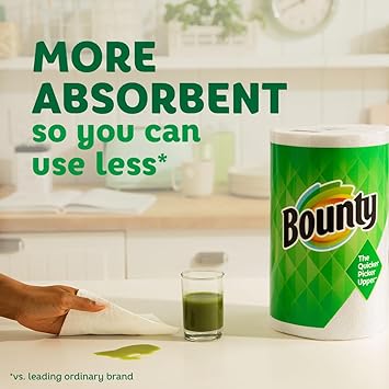 Bounty Full Sheet Paper Towels, White, 2 Triple Rolls - 6 Regular Rolls